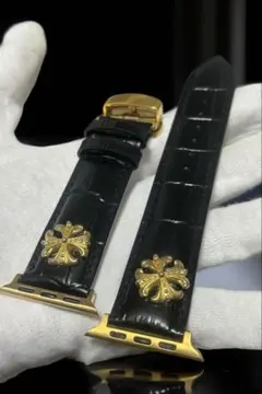 Apple Watch クロスベルト ブラックレザー 22mm幅 (高級仕様)