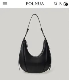 極美品 FOLNUA フォルニュア ミニ トートバッグ レザー ブラック 韓国 