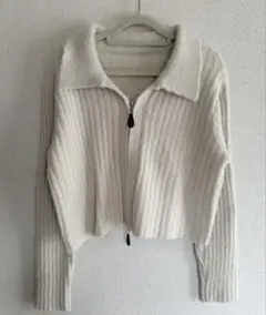 韓国購入 シャギーニット ジップカーディガン