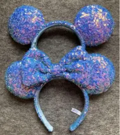 #ディズニー　カチューシャ　スパンコール　オーロラ　水色　ピンク　青　まとめ売り