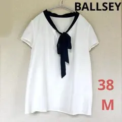 BALLSEYバイカラーボウタイリボン半袖ブラウス シルク混 Mのサムネイル