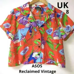 ASOS Reclaimed Vintage ボタニカル柄 ショート丈シャツUKのサムネイル