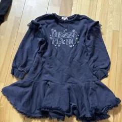 MEZZO PIANO ネイビー 長袖ワンピース