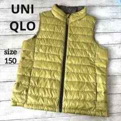 ユニクロ UNIQLO ダウンベスト 150 키즈 지퍼 업 깃털