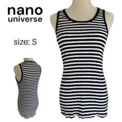 【美品】nano universe タンクトップ 白黒ボーダー Sサイズのサムネイル