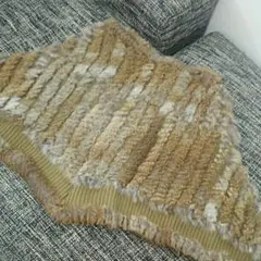 ラビットファー ポンチョ リアルラビットファー リアルファー