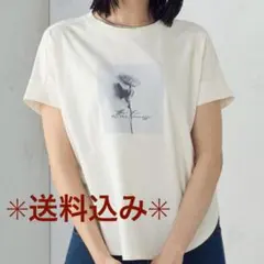 フラワープリント 半袖Tシャツ ホワイト【コムサイズム】のサムネイル