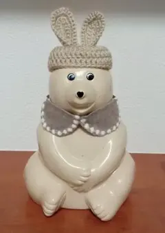 しろくま貯金箱　うさぎ2点セット（ベージュ・ミナ）