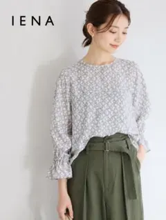 大人可愛い IENA 小花柄ブラウス フレア袖 春夏 きれいめコーデ 美品