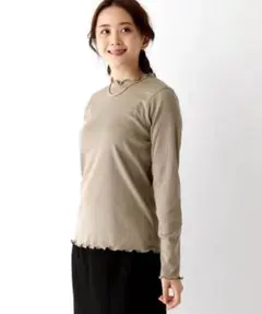 GLOBAL WORK Beauteeメローリブ長袖 カットソー モカ L