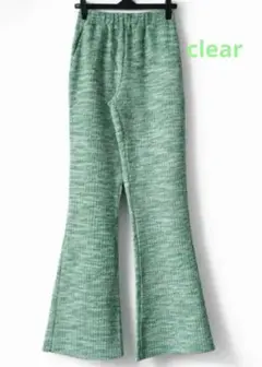 clear グリーン　フレアーパンツ