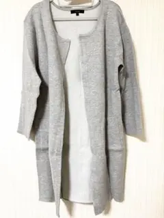 リエンダ　ロングカーディガン　ノーカラー　ニット