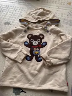 ミキハウス クマ刺繍 フード付きトレーナー