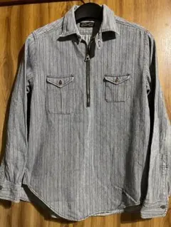 スティーブンソン　オーバーオール　ハーフzip シャツ　M