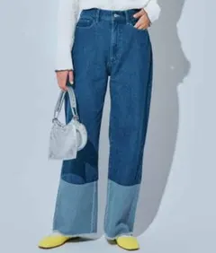 【 リブインコンフォート × ブルーデバードン】ルーズシルエットバイカラーデニム