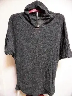 新品◆レディース　フード付きパーカー　半袖　ブラック