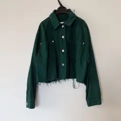 ZARA ダークグリーン クロップドジャケット