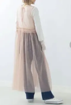 Ray Beams ピンク シフォン シアーキャミワンピース