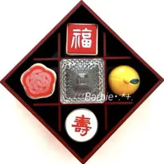 縁起の良い*:.。. 蓋付小鉢 .。.:*5点セット　新品、未使用