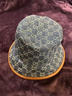 【美品】Gucci デニム バケットハット GGパターン
