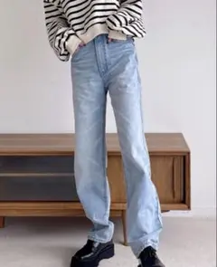 グレイル　ハイウエストストレートデニムパンツ　cu181