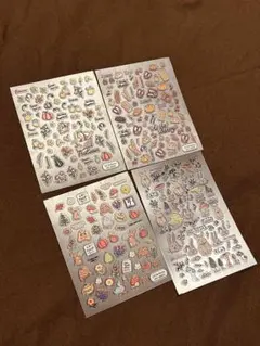 【年末セール】秋のイラストシールセット 4シート　ネイルシール