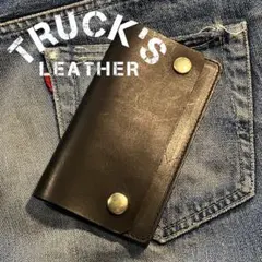薄型ミドルトラッカーウォレット 2層 ブラス 栃木レザー ハンドメイド