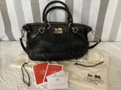 コーチ　バック　ブラック　マディソン ギャザード レザー ソフィア