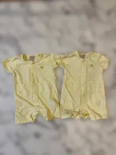 petit main イエロー ロンパース✖️2