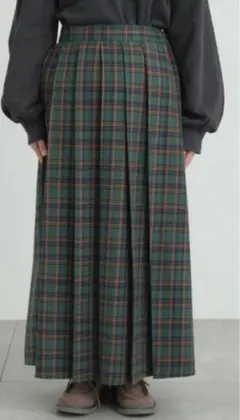 Samansa Mos2 柄アソートプリーツスカート グリーン