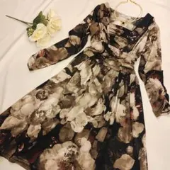 EGERIE｜フランス製｜アンティーク調フレアワンピース フリーサイズ