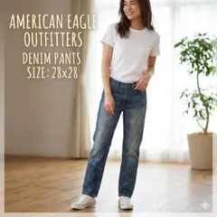 AMERICAN EAGLE OUTFITTERS ユーズド加工デニムジーンズのサムネイル