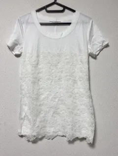 【6月末迄】 ホワイト レース 半袖Tシャツのサムネイル