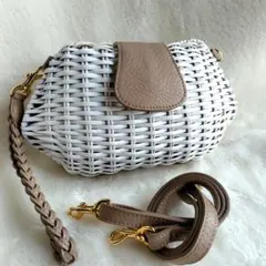 【美品】ヴィオラドーロ　カゴバッグ　レザー　ショルダー クラッチバッグ　3way