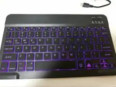 七色に光る　ワイヤレス キーボード ブラック Bluetooth 充電ケーブル付