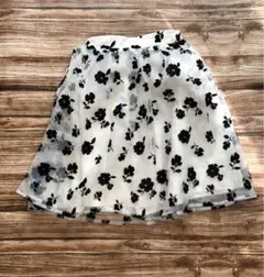 オーガンジー 花柄 スカート