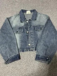 デニムジャケット Gジャン ウォッシュ加工 シンプル カジュアル 美品