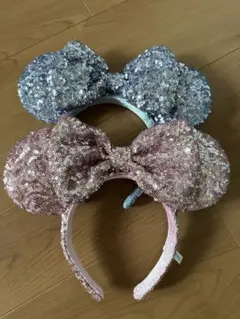 ディズニー　ミニーちゃん　スパンコールカチューシャセット