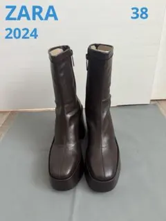 [2024] ZARA プラットフォームブーツ 38 厚底