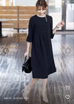 【タグ付】Tiaclasse 飴玉パールフレア袖ワンピース