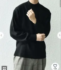 シップス　メンズ　ミラノリブ モックネックニット 黒 2025AW M
