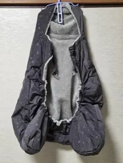 極美品　　抱っこ紐防寒ケープ　防寒カバー　撥水　ベビーカー　星柄　グレー