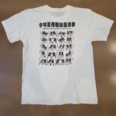 いなたい古着～90s　少林寺拳法　ヴィンテージTシャツ　シングルステッチ染み込みのサムネイル