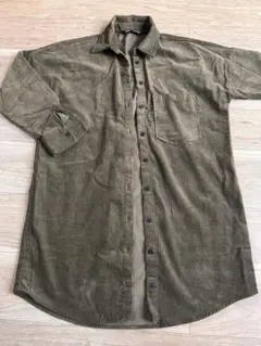 ZARA ザラ コーデュロイ シャツ カーキ ブルゾン XS ロング