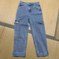 ダメージデニム ライトブルー