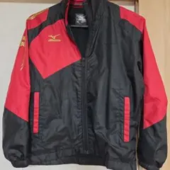 ミズノ 130 ウインドブレーカー 赤黒 ジュニア キッズ ナイロンジャケット