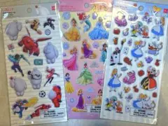 ディズニーペタペタシール　ディズニープリンセス　ベイマックス　アリス