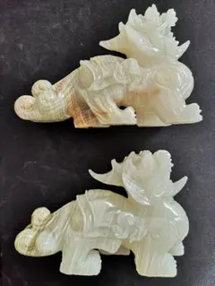 開運魔除け 天然石 瑞獣 獅子 彫刻 置物