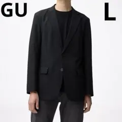 GU ウォッシャブルテーラードジャケットSW ブラック　洗える　メンズ　L