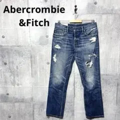 Abercrombie&Fitch アバクロ メンズ ストレートダメージデニム